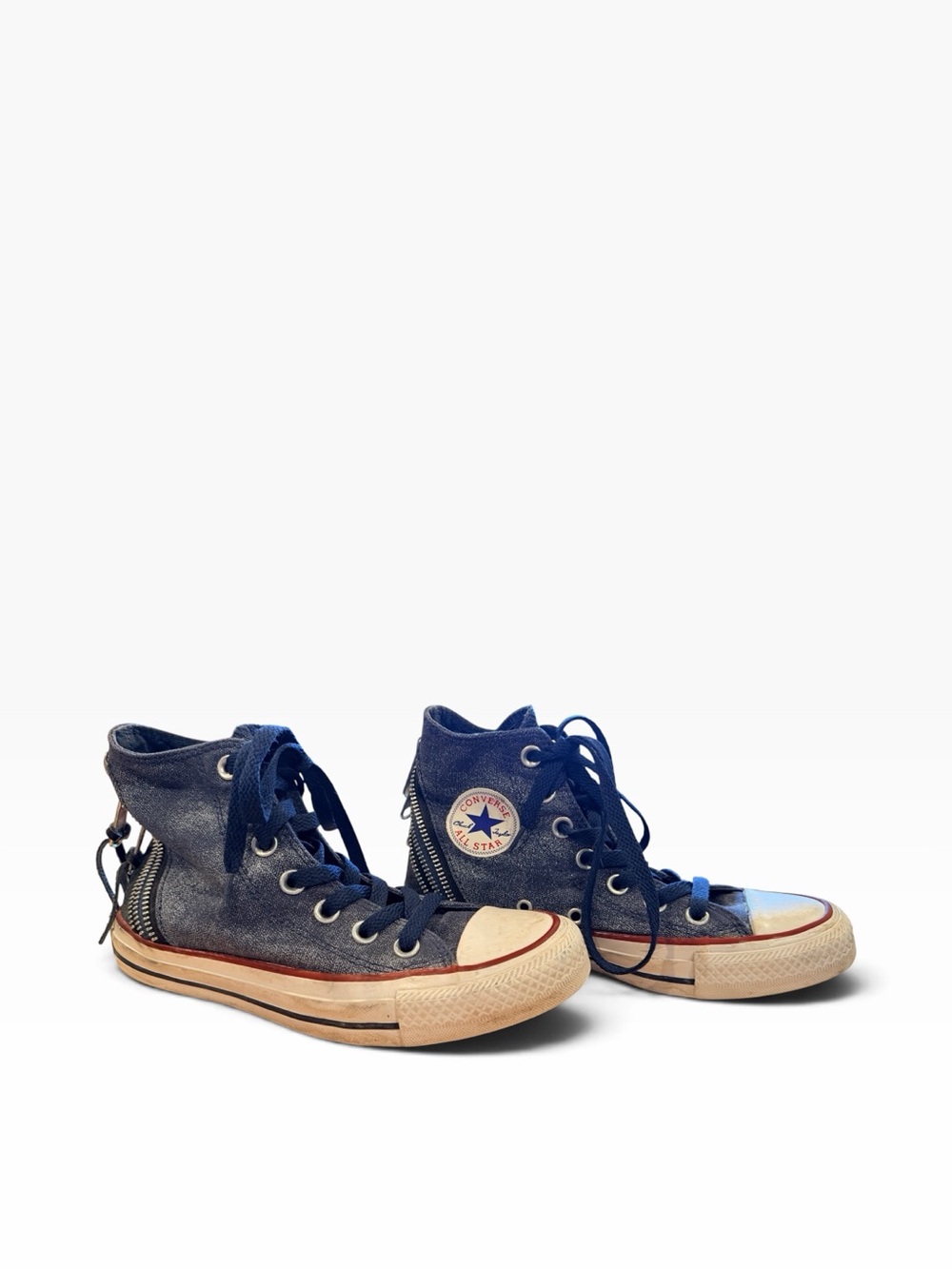 Converse Chuck Taylor All Star Double Zip Denim High Tops Size 3